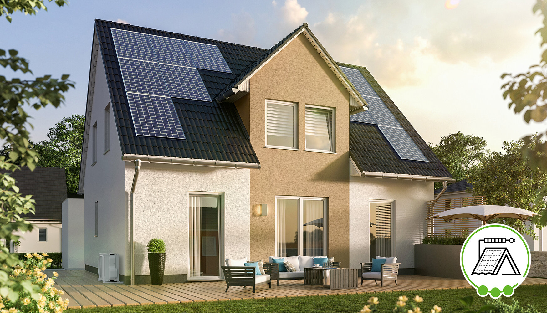 Clever kombiniert im Eigenheim: Vorrüstung für Photovoltaik-Anlage und E- Auto: Town & Country