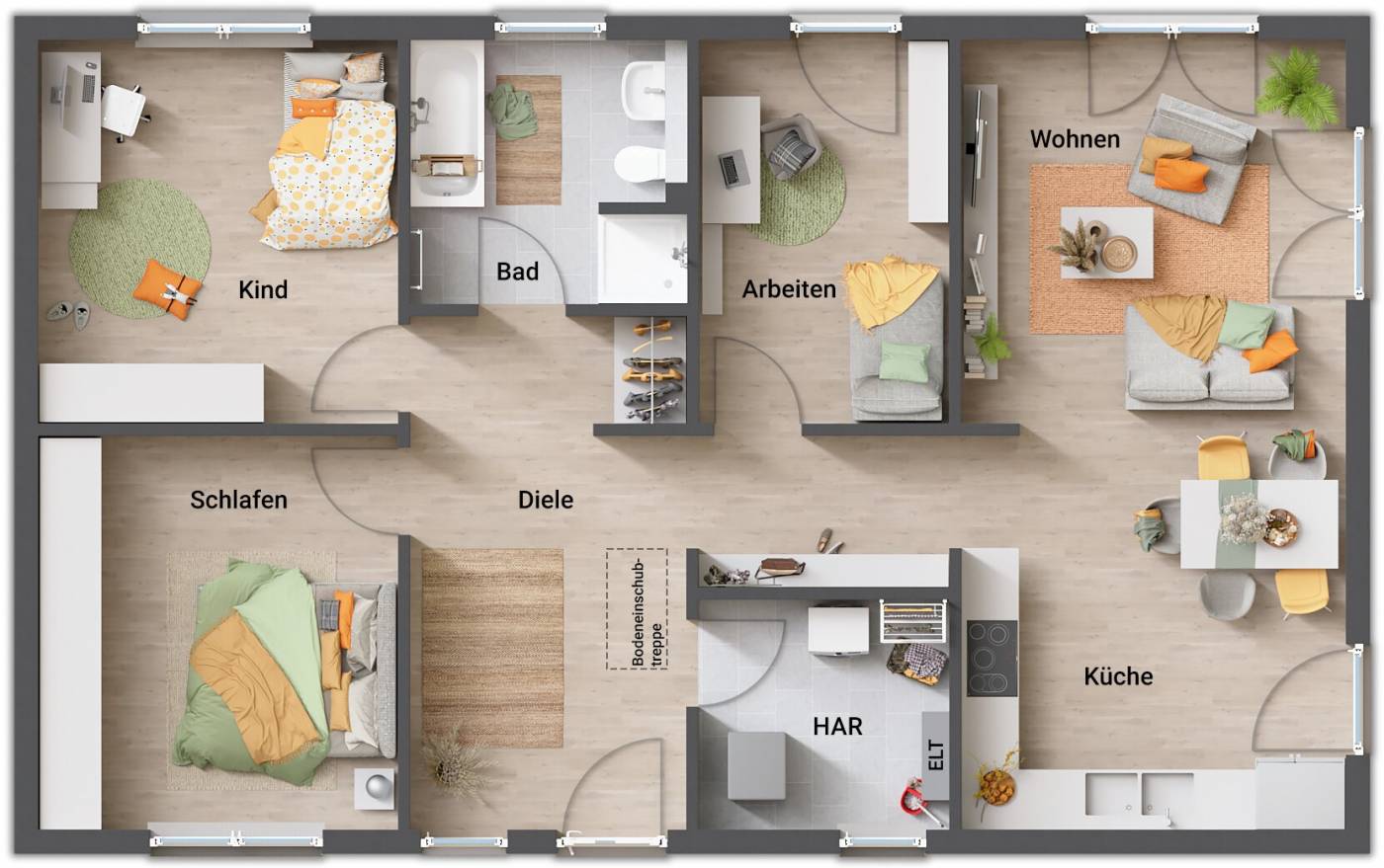 Bungalow Grundrisse: Bungalow bauen und den optimalen Grundriss finden:  Town & Country