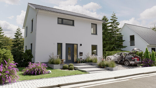 Stadthaus-Flair-124-Strasse-Satteldach-PV-Vorruestung