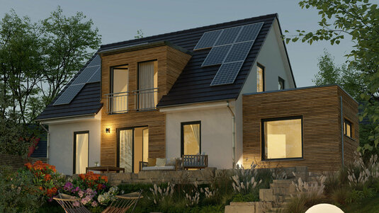 Final_Ext_Einfamilienhaus_Flair_125_Kubus_GardenView_Cam003_Holz_Abend