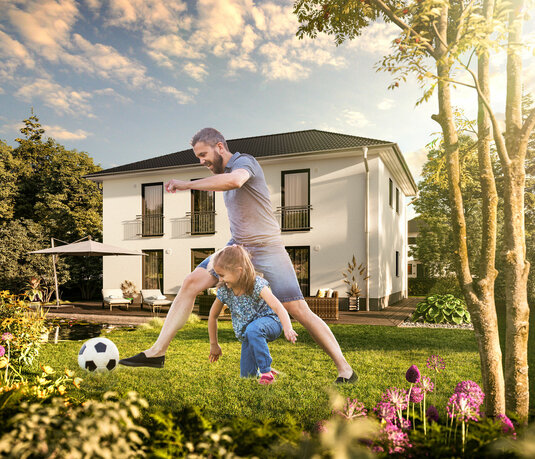Zweifamilienhaus-Flair-180-Duo-Garten-Familie-2 Zweifamilienhaus Flair 180m²