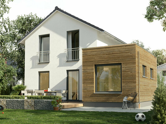 Einfamilienhaus-Aura-125-Kubus-Holz-Gartenansicht