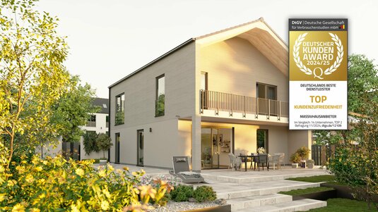 Zweigeschossiges Stadthaus Flair 152 RE Novo mit Balkon, Garten und überdachter Terrasse sowie Auszeichnung für Top Kundenzufriedenheit 2024/25