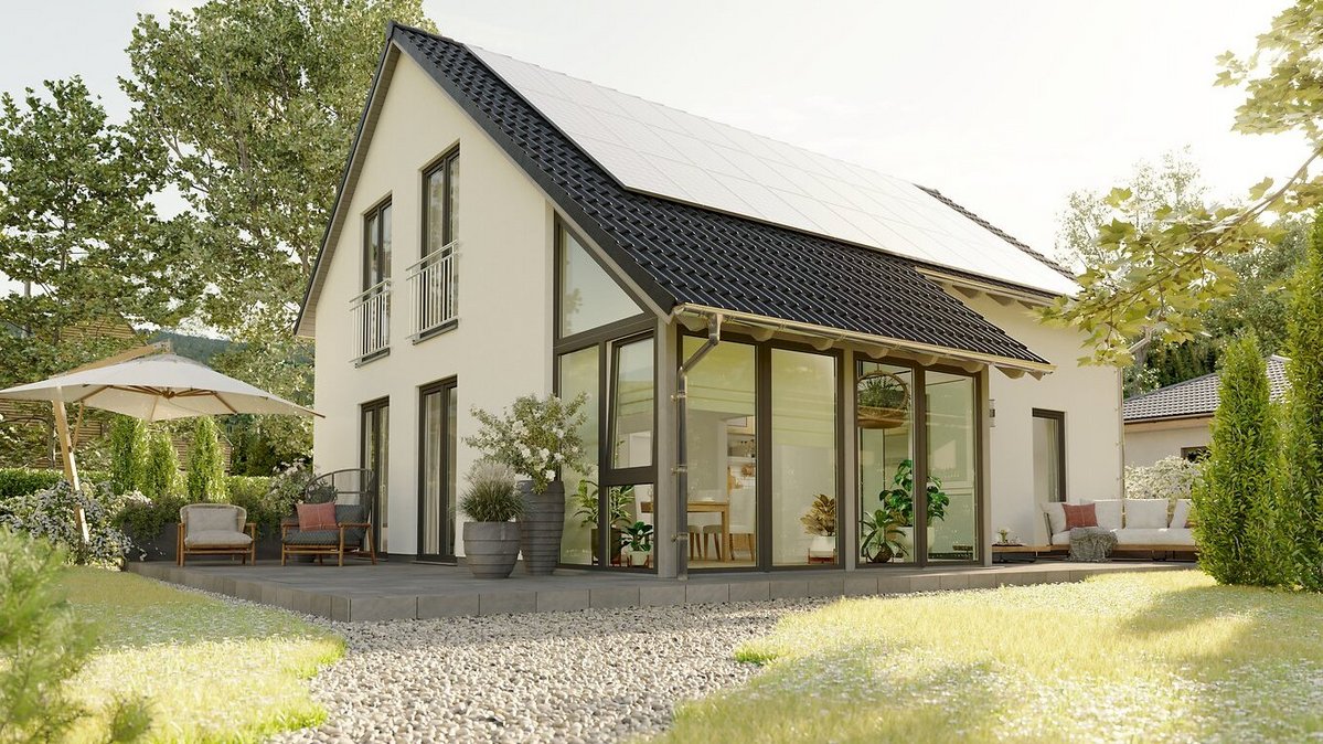 Minimalistisches Gartendesign mit klaren Linien Moderner Garten mit Pergola, reduzierter Bepflanzung und klaren Strukturen im minimalistischen Stil