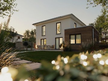 Ext_Stadthaus_Flair_124_Kubus_Holz_Garten_Abend