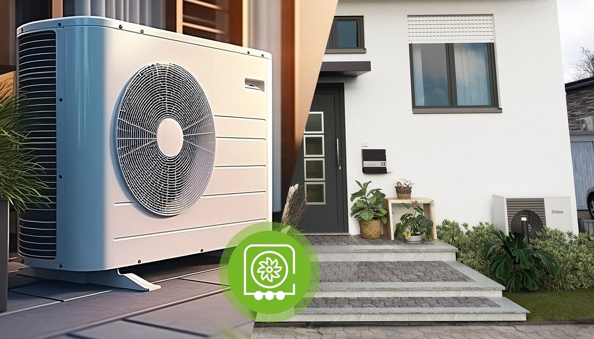 Neubau mit integrierter Wärmepumpe und moderner Gebäudetechnik für nachhaltige Wärmeversorgung und geringe Betriebskosten